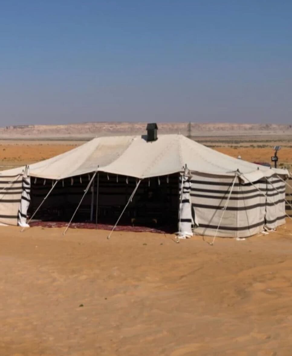 Un petit campement familial dans la réserve du roi Abdulaziz